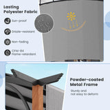 Tangkula 10x12Ft Pergola, Arched Patio Pergola with Retractable Sun Shade Canopy, Extra Large Patio Shelter Pavilion, Outdoor Pergola for Deck, Porch, Garden, Yard (Grey) Tangkula