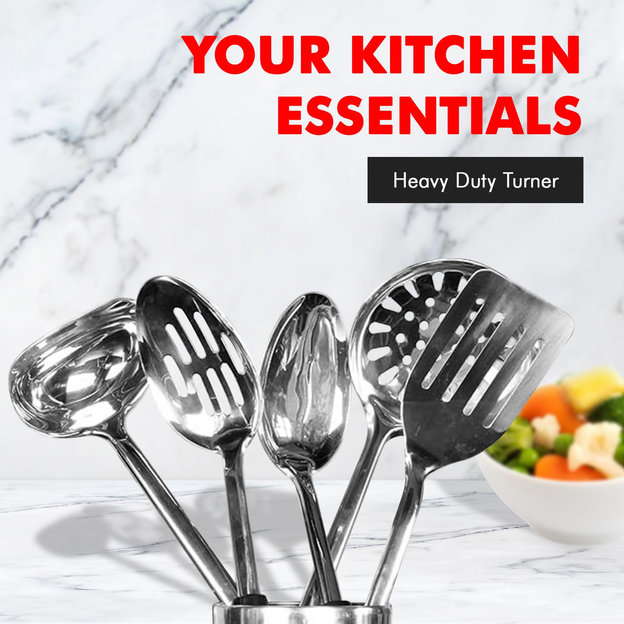 Chef Craft Heavy Duty Turner/Spatula, 13.5 Inch, Stainless Steel Chef Craft