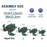 Jigfoxy Wooden Puzzles for Adults, Sea Turtle Wooden Jigsaw Puzzles for Adults Kids, Unique Animal Shape Wood Cut Puzzles, Christmas Thanksgiving Gifts for Friend Turtle Lover (L-14.9*12.6in-301pcs) Jigfoxy
