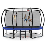Tatub 14FT Trampoline with Enclosure Net for Kids and Audlts, Outdoor Recreational Pumpkin Trampoline Jumping Exercise Fitness Trampoline Tatub