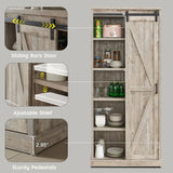 vimitty 72" Tall Farmhouse Storage Cabinet, Large Kitchen Pantry with Sliding Barn Doors & Adjustable Shelves, Versatile Cupboard for Kitchen, Dining Room, Bathroom, Light Rustic Oak vimitty