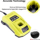 18-Volt P117 Rapid Charger Replace for Ryobi 12V-18V Battery One+ Lithium-Ion/NiCad/NiMh Battery P102 P108 P189 P197 P103 P105 P107 P190 P191 PBP002 PBP005 Gonocop