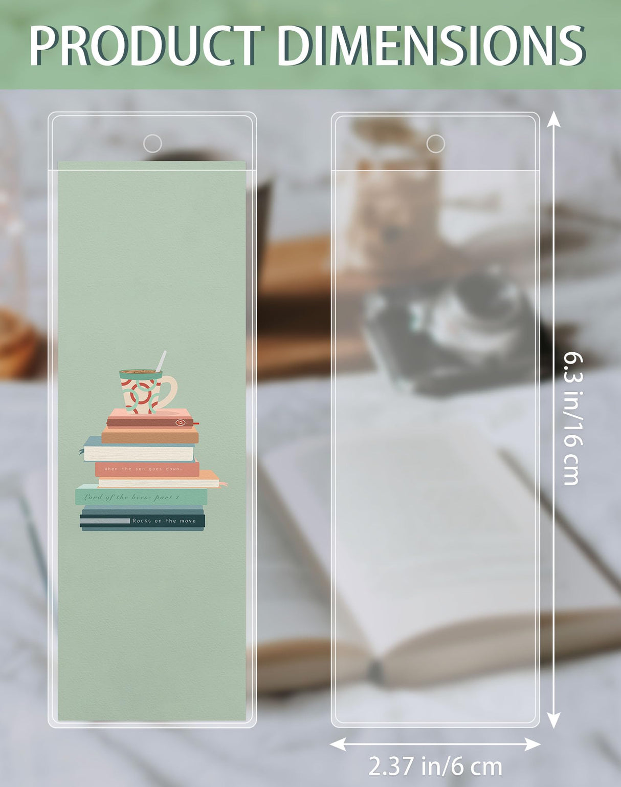 DSYIL 120 Pack Bookmark Sleeves, Clear Bookmark Holders, Plastic Blank Bookmark Cover for School, Office and Party Favors, 6.3 x 2.36 Inches DSYIL