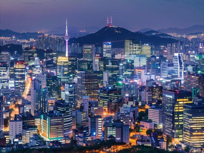 BRTITA Seoul South Korea Skyline Glossy Night View Diamond Painting Kits for Adults Full Round Drill Diamond Art Picture for Wall Home Decor 12x16in / 30x40cm