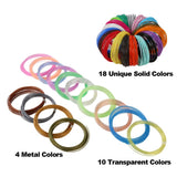 MIKA3D 32 Colors 3D Pen PLA Filament Refills, Each Color 10 Feet, Total 320 feet, Pack with 4 Finger Caps MIKA3D