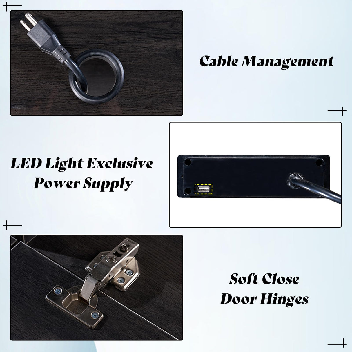 AMERLIFE 70" Floating TV Stand with LED Lights and Power Outlet, High Gloss Wooden Texture Wall Mounted Media Console Entertainment Center for TVs Up to 80", Black AMERLIFE