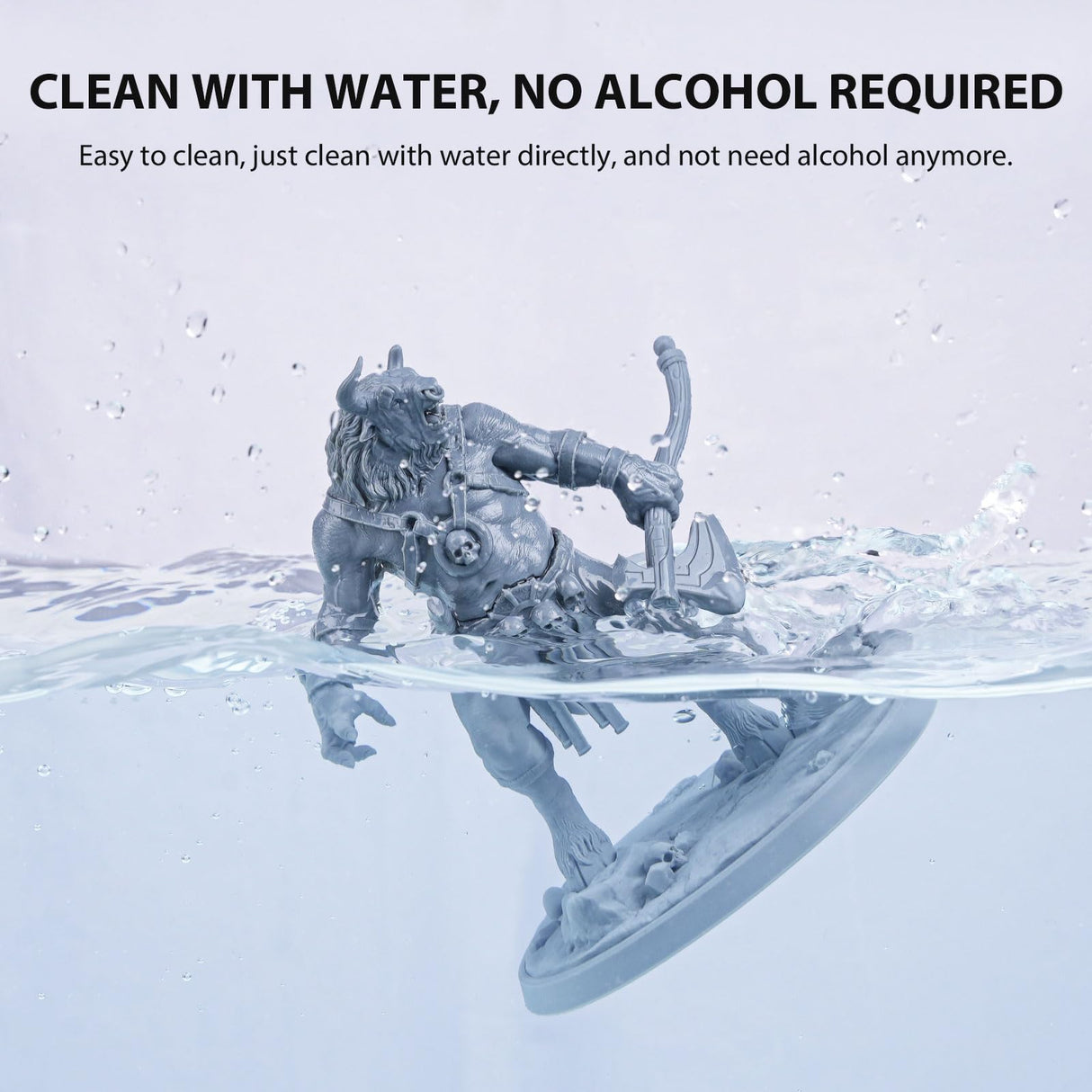 Aceaddity Water Washable Pro Resin - Low Shrinkage 3D Printer Resin, 405nm UV-Curing Water-Washable Photopolymer Printing Resin, High Precision & Easy to Clean (Grey, 1kg) Aceaddity