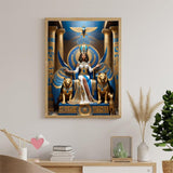 EATUKYIC Egyptian Goddess and Lion Diamond Painting, Egyptian Civilization 5D Diamond Art Painting Kits Home Wall Decor for Adults Beginners DIY Full Drill 12x16 inch EATUKYIC