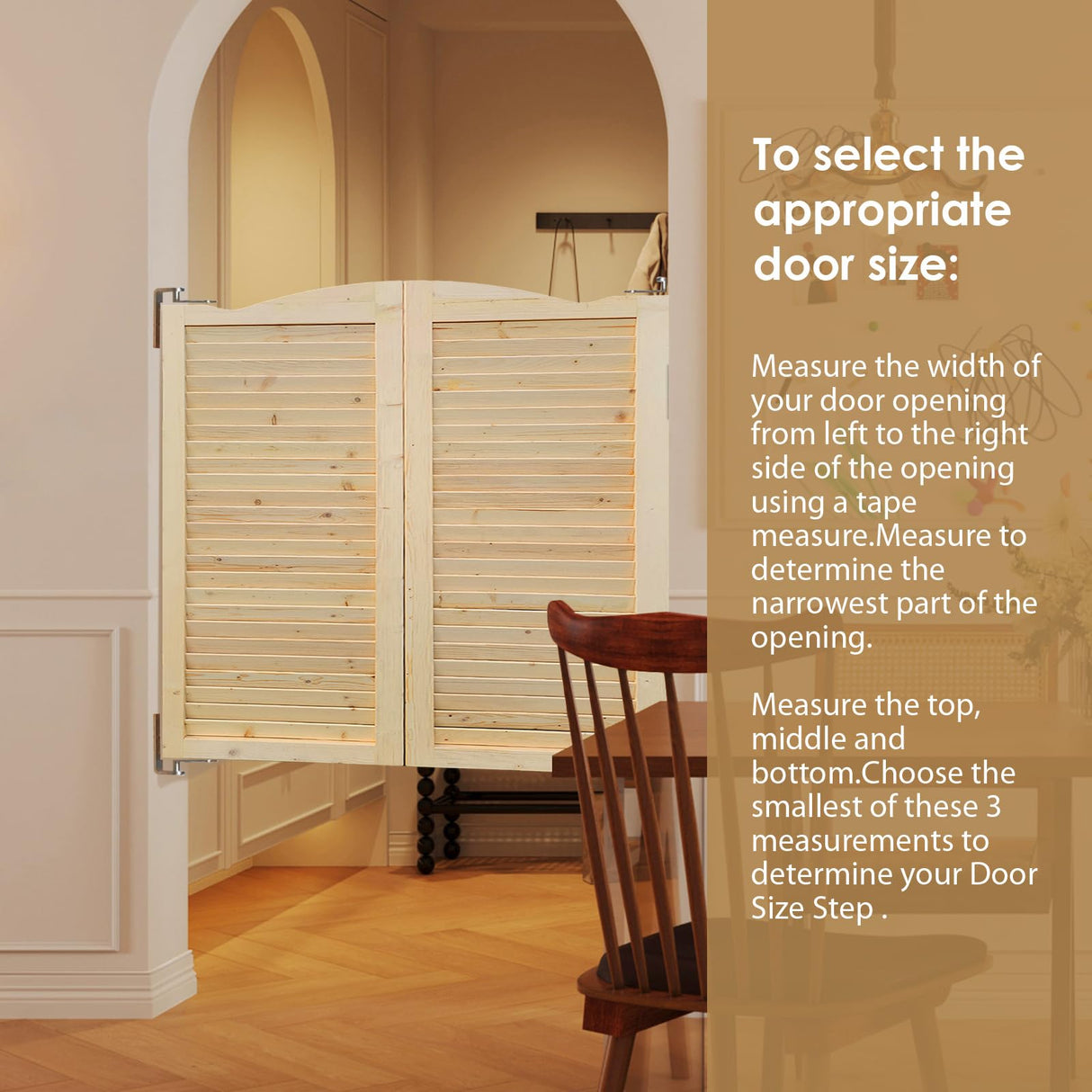 S&Z TOPHAND® 36in x 42in Swinging Louvered Cafe Doors,Solid Wood, Room Divider, Home, Kitchen, Bar S&Z TOPHAND