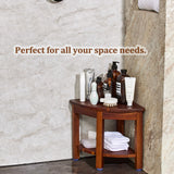 HouseJoy Corner Shower Bench with Shelf, Corner Shower Stool for Shaving Legs, Shower Foot Rest Waterproof Bathroom Bench -Bath Seat, Spa Foot Rest Shaving Stool Corner HouseJoy