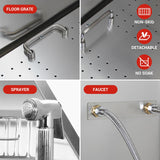 Garvee 50'' Dog Grooming Tub, Professional Dog Washing Station with Retractable Stairs, Stainless Steel Pet Bathtub for Small & Large Dog, Right Door Garvee