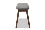 Baxton Studio Easton Mid-Century Modern Dark Grey Fabric Upholstered Walnut Finished Wood Bench Baxton Studio