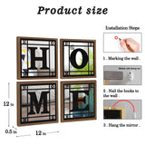 M ACHOOSE 4 PCS Square Wall Mirrors, Rustic Farmhouse Accent Mirror， Home Wall Decor for Living Room, Bedroom, Bathroom & Entryway M ACHOOSE