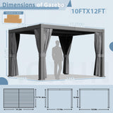 Aoxun Louvered Pergola 10 x 12ft Outdoor Aluminum Pergola with Adjustable Roof for Gardens, Decks and Backyards, Gray Aoxun