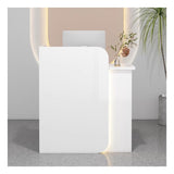 BFECGDXT Small Reception Desk with Counter, Modern L-Shaped Front Desk with Lockable Drawer, Retail Counter for Salon, Clothing Beauty Right Corner 39.4in BFECGDXT