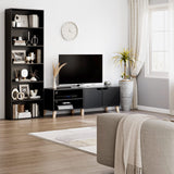 FOTOSOK 6-Tier Black Open Bookcase - Stylish Freestanding Display Storage for Home and Office FOTOSOK