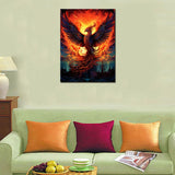 Fire Phoenix Diamond Painting DIY 5D, Numbering Kit, Animal/Wildlife Crystal Rhinestone Diamond Paintwork Mythical Creature Pictures Burning Mountain Artwork Home Decor Adults Gift(12''Wx 16''H) TUMOVO