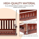 Outdoor Wooden Porch Swings 4Ft/48in Outdoor Swings Heavy Duty 800lb Weight Capacity Swing Bench for Adults with Hanging Chains and Fixing Screw for Garden and Backyard,Brown PayLessHere