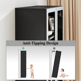 IRONMIX Modern Display Cabinet with Doors, Metal Curio Cabinet with Shelves, 70.87" H Display Cases for Collectibles, 5 Tier Tall Bookshelf, Kitchen Pantry Storage Case for Home Office Living Room IRONMIX