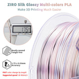 ZIRO 3D Printer Filament, Shiny PLA Fast Gradient Color Change, Glossy Color Change by Length PLA, Fit Most FDM 3D Printers, Dimensional Accuracy +/-0.03mm, 1KG/2.2lb Spool, Earth Tone(Silk) ZIRO