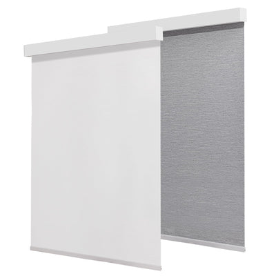 Pesalco 100% Blackout Cordless Roller Shades for Indoor Windows with Valance, Thermal Insulation & UV Protection, White 29" W x 72" H
