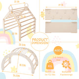 RMHDSLF Transformable Climbing Triangle, Pikler Triangle Set with Arch and Ramp, Foldable Wooden Montessori Climbing, Wood Play Gym, Toddler Gym for 2-6 Years. RMHDSLF