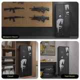 KAER 5-7 Gun Safe,Gun Safes for Home Rifles and Pistols,Combination Gun Safes,Gun Safe & Cabinet,Gun Cabinet for Rifles and Shotguns,Gun Cabinets with Drawers, Pistol Pouch and Removable Shelf KAER