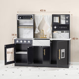 Tiny Land Play Kitchen for Kids, Wooden Play Kitchen Sets for Girls and Boys, New Modern Toddler Kitchen Toy Kitchen Designed in Trendy Home Style, Gift for Ages 3+ Tiny Land