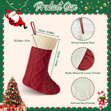 3PCS Knit Large Christmas Stockings,Length 18.9'',Fireplace Christmas Decorations, Holiday Gift Xmas Stockings for Candy Toy ScandiCasis