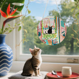 Black Cat Hanging Diamond Art Kits for Adults, Special Shaped Diamond Painting Pendant, DIY Acrylic Crystal Window Pendants Kits for Home Garden Wall, 5D Gem Art Ornament Kit Window Suncatcher GemZono