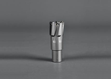 Annular Cutter Set Carbide 8pcs JESTUOUS 3/4 Inch Weldon Shank 1-3/8 Cutting Depth and Cutting Diameter from 1/2 to 1-1/16 Two Flat TCT Bit for Drill Press with 2 Pilot Pins JESTUOUS