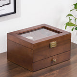 ProCase Wooden Watch Case for Men, 8 Slot Mens Watch Box With Drawer, 2-Layer Watch Display Case, 8 Watch Holder Organizer, Jewelry and Watch Storage Organizer for Men Women -8 Slot, Brown ProCase