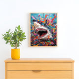 ZUVRDIAI Shark Paint by Number for Adults, Underwater World DIY Digital Oil Painting Kits on Canvas with Brushes and Acrylic Paints, Hand-Painted Style for Home Decor 16x20 Inch(Frameless) ZUVRDIAI