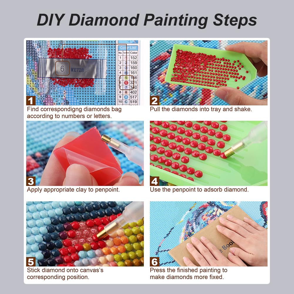 FHBUBPUP Diamond Art Painting Kits for Adults, Cardinal Birds Diamond Art Kits for Beginners, DIY Winter Gem Art Craft for Home Wall Decor, Great Gift for Kids 16x12inch FHBUBPUP