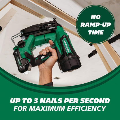 Metabo HPT 18V MultiVolt™ Straight Cordless Finish Nailer Kit, 16 Gauge Finish Nailer, (1) 18V 2.0Ah Lithium Ion Battery w/Fuel Gauge, Accepts Finish Nails, Lifetime Power Tool Warranty, NT18 - WoodArtSupply