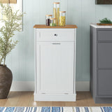 Mdeam Tilt Out Trash Cabinet 10 Gallon Hidden Trash Garbage Can Cabinet for Kitchen,Living Room,White Mdeam