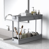 SPACELEAD Slim Storage Cart 4 Tier,Bathroom Organizer Rolling Utility,Mobile Shelving Unit Slide Out for Office, Kitchen, Laundry Room & Narrow Places,Gray SPACELEAD