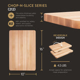 John Boos Chop-N-Slice Maple Wood Cutting Board for Kitchen Prep, 1" Thick, Small, Edge Grain, Rectangle Charcuterie Boos Block, 16" x 10", John Boos