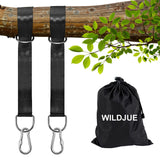 Tree Swing Hanging Straps Kit Holds 2000 lbs,5ft Extra Long Straps Strap with Safer Lock Snap Carabiner Hooks Perfect for Tree Swing & Hammocks, Carry Pouch Easy Fast Installation (5 ft) WILDJUE