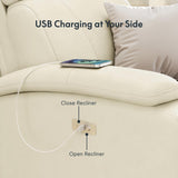 FLEXISPOT X3 Power Recliner Chair, Adjustable Electric Recliner with USB Port, Thick Cushion & Padded Back, Comfortable Faux Leather Chair for Adults, Living Room, Nursery, Home Theater (White) FLEXISPOT