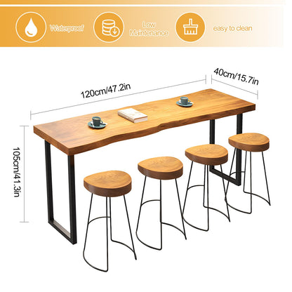 JNMDLAKO Industrial Narrow Bar Table - Solid Wood Counter Height Dining Table for Small Spaces - WoodArtSupply