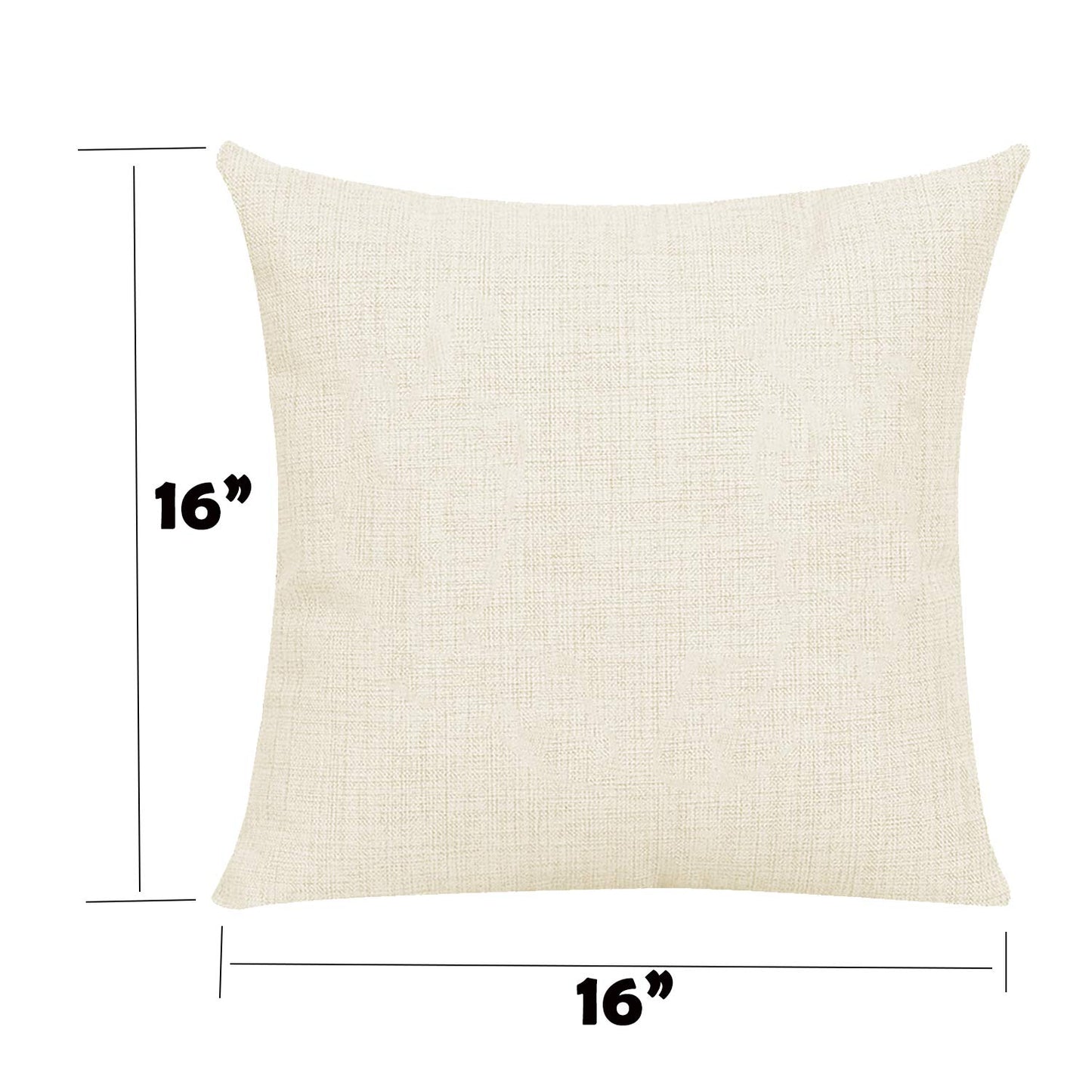 JUSTRY 4 PCS Sublimation Blanks Linen Pillow Cases 16 x 16 Inch Cushion Cover Throw Pillow Covers for Chair Sofa Vinyl HTV with Invisible Zippers DIY Blanks Pillow Case No Pillow Insert