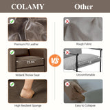 COLAMY Recliner Chair, PU Leather 360° Swivel Rocker Recliner, Nursery Glider Recliner with Ergonomic High Backrest and Upholstered Deep Seat for Living Room, Bedroom, Color Gray COLAMY