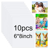 10 Pcs Aluminum Sublimation Blanks Heat, 6 x 8 inches Metal Photo Blanks DIY Blank Metal Sign, Wall Poster Frame Sublimation Blank for Wedding DIY Printing Bedroom Living Room KVCSYAW