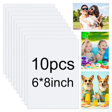 10 Pcs Aluminum Sublimation Blanks Heat, 6 x 8 inches Metal Photo Blanks DIY Blank Metal Sign, Wall Poster Frame Sublimation Blank for Wedding DIY Printing Bedroom Living Room KVCSYAW