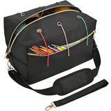 yookee home Yarn Bag Crochet Bag Organizer Knitting Bag Organizer Crochet Storage Yarn Holder for Crochet Accessories Yarn Storage Bag for Crocheting Gifts for Crochet Lovers,Mom,Women,Black yookee home