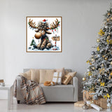 GXGLLPZBY 5D Christmas Diamond Art Kits for Adults Beginners, DIY Cute Deer Diamond Painting Kits, Full Drill Paint by Diamonds Dot Gem Art Painting Kit, for Home Wall Decor 13.8x13.8inch GXGLLPZBY
