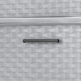 CLMSTE Gray Storage Drawer, 3 Drawer Plastic Weave Wide Tower with Pull Handles CLMSTE