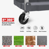 Garvee Collapsible Cart with Wheels, Service Cart, Rolling Carts with Wheels Foldable, 3 Tier Rolling Utility Cart, Folding Utility Shopping Cart for Bar, Kitchen, Office, Shopping, Garage Garvee