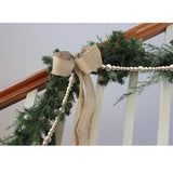 2PCS 86in Christmas Wood Bead Garland, Creative Wooden Beads Garland for Christmas Valentine‘s Day Decor, Farmhouse Wall Home Rustic Country Natural Holiday Decoration Hanging Prayer Beads Abitoncc